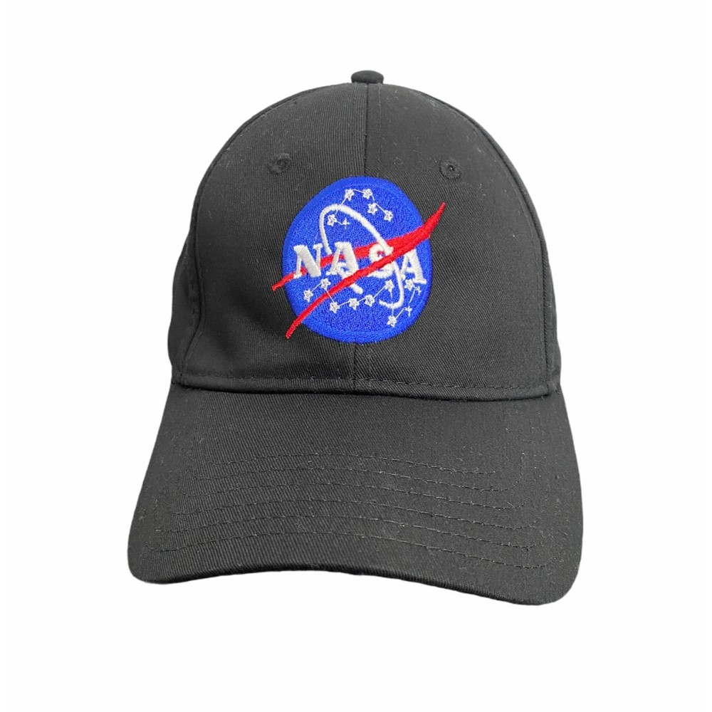 Black NASA Strapback Hat Cap Embroidered Logo